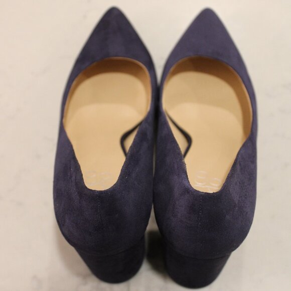 Franco Sarto | Women's | Palma Pump Pointed Block 3" Heel | Blue Suede | 10 - Picture 3 of 6